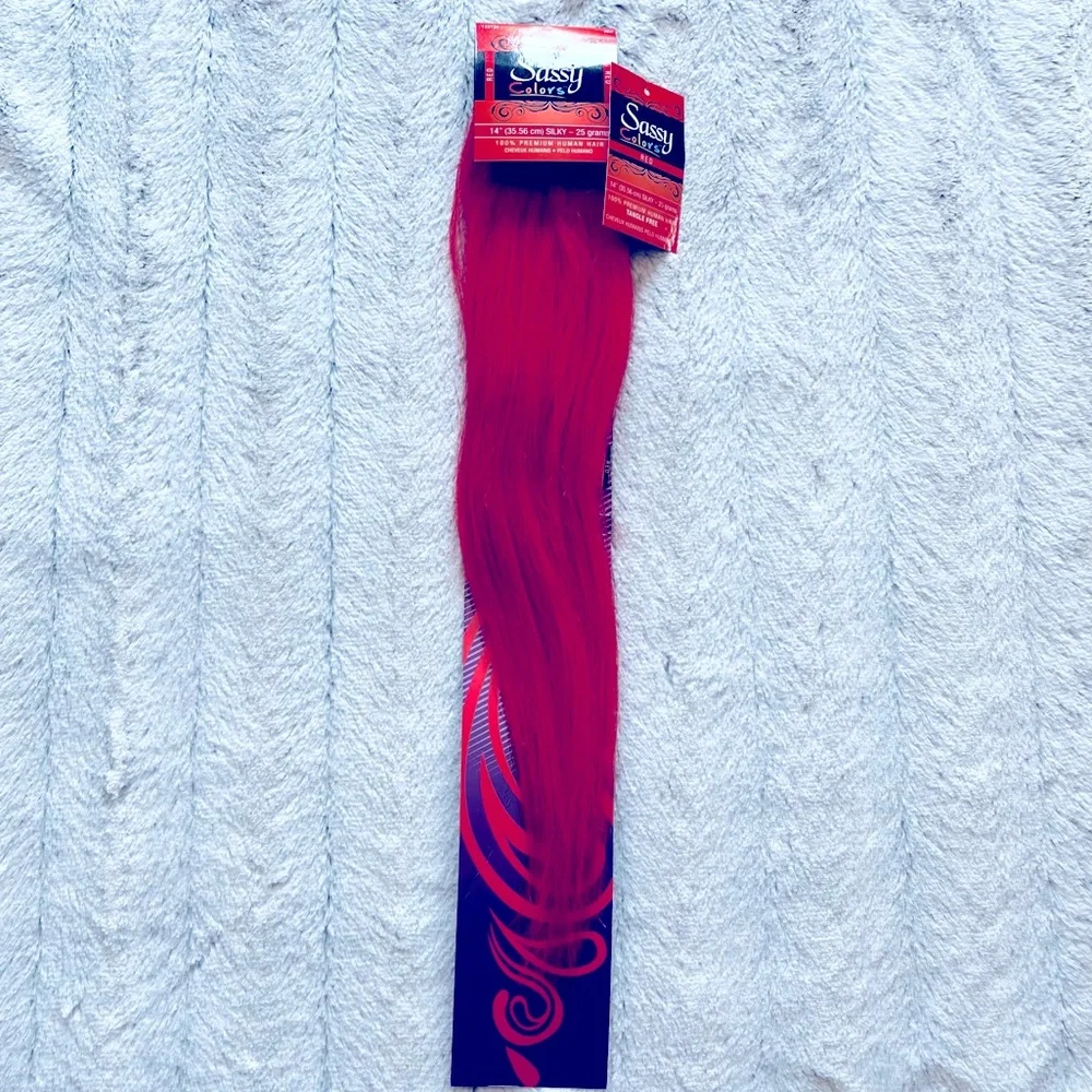 Remy sew-in human hair extension, red 14 inches long